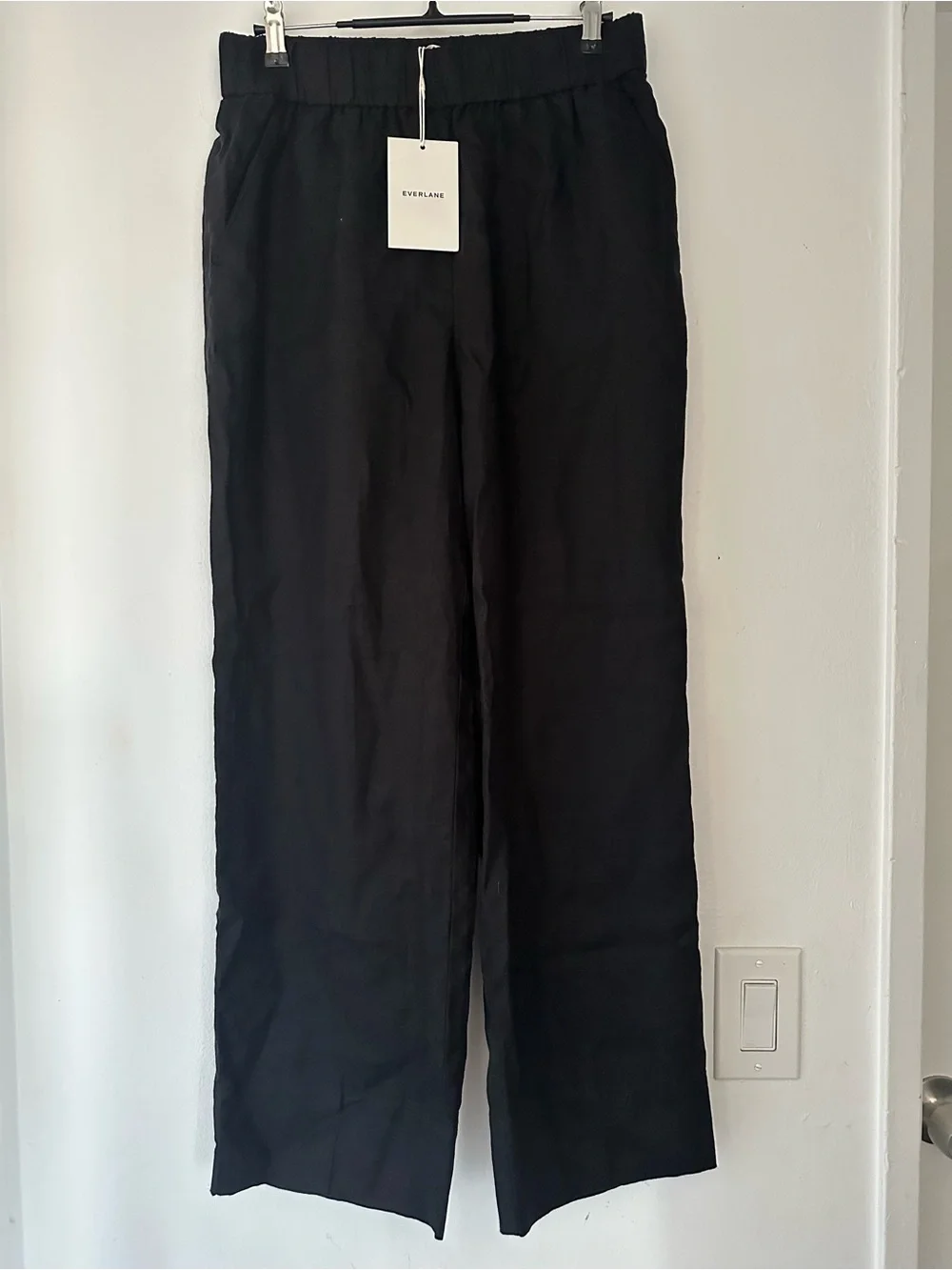 ✨ Everlane Breathable European Linen Pull-On Pants • Size M • Black (NWT)